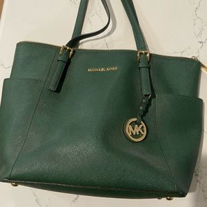 Michael Kora hunter green Purse tote